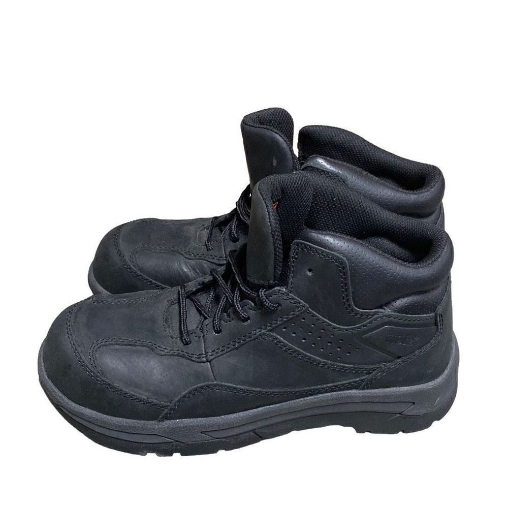Red Wing Worx Black Leather Waterproof Lace Up Safety Toe Boot Size 8 NEW